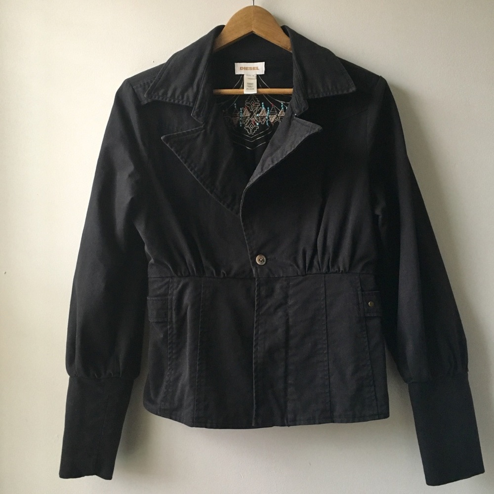 EUC DIESEL BLACK MOTO JEAN JACKET